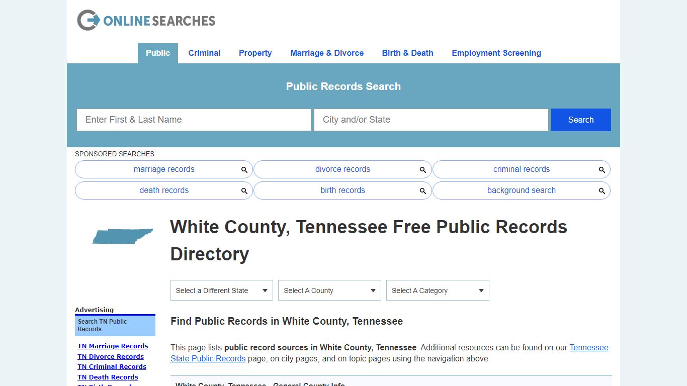 White County, Tennessee Public Records Directory