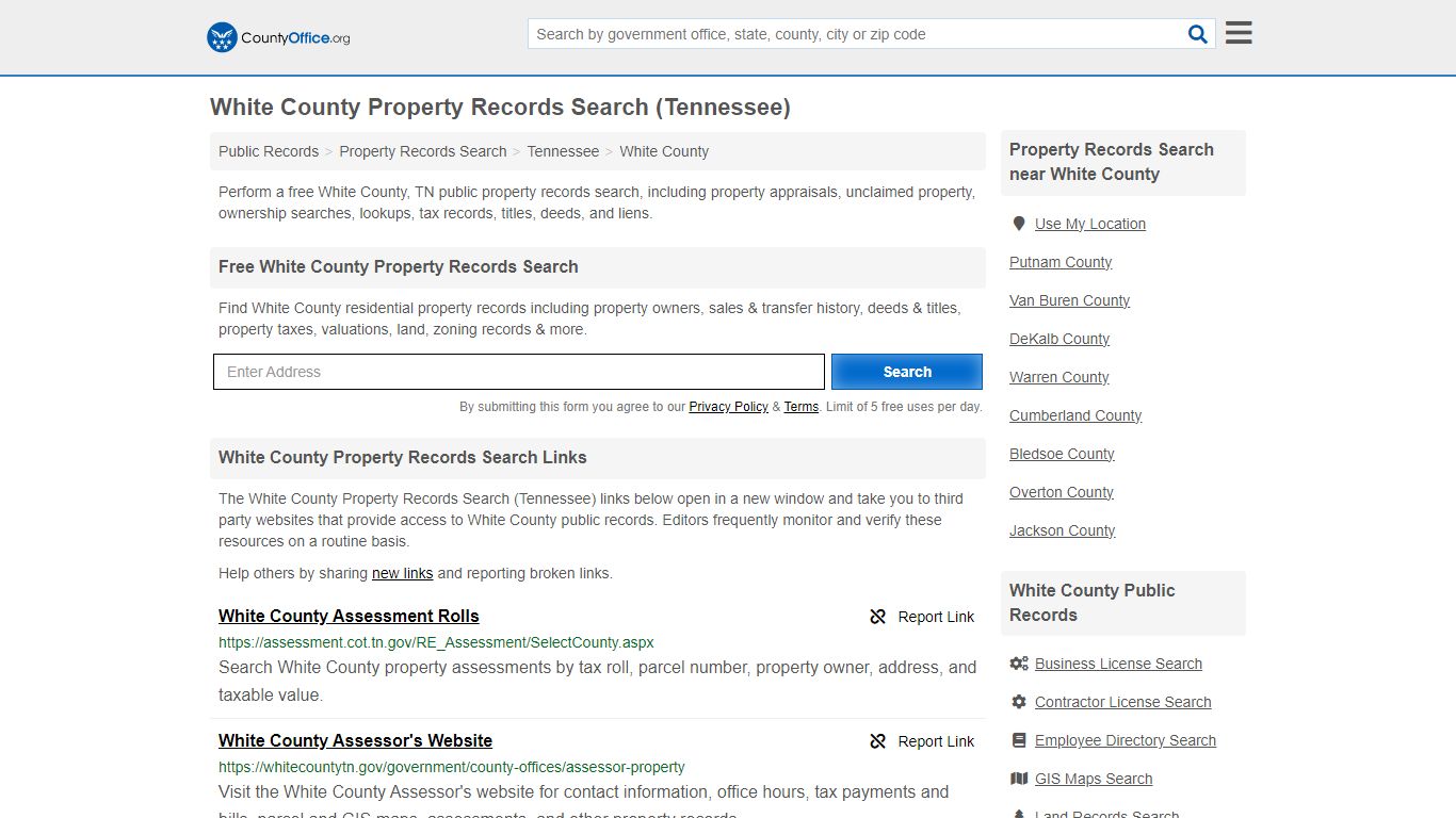 White County Property Records Search (Tennessee) - County Office