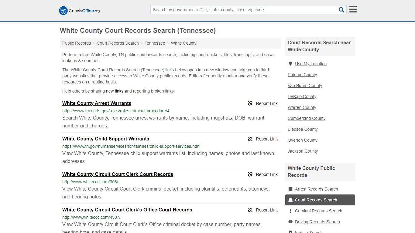 White County Court Records Search (Tennessee) - County Office